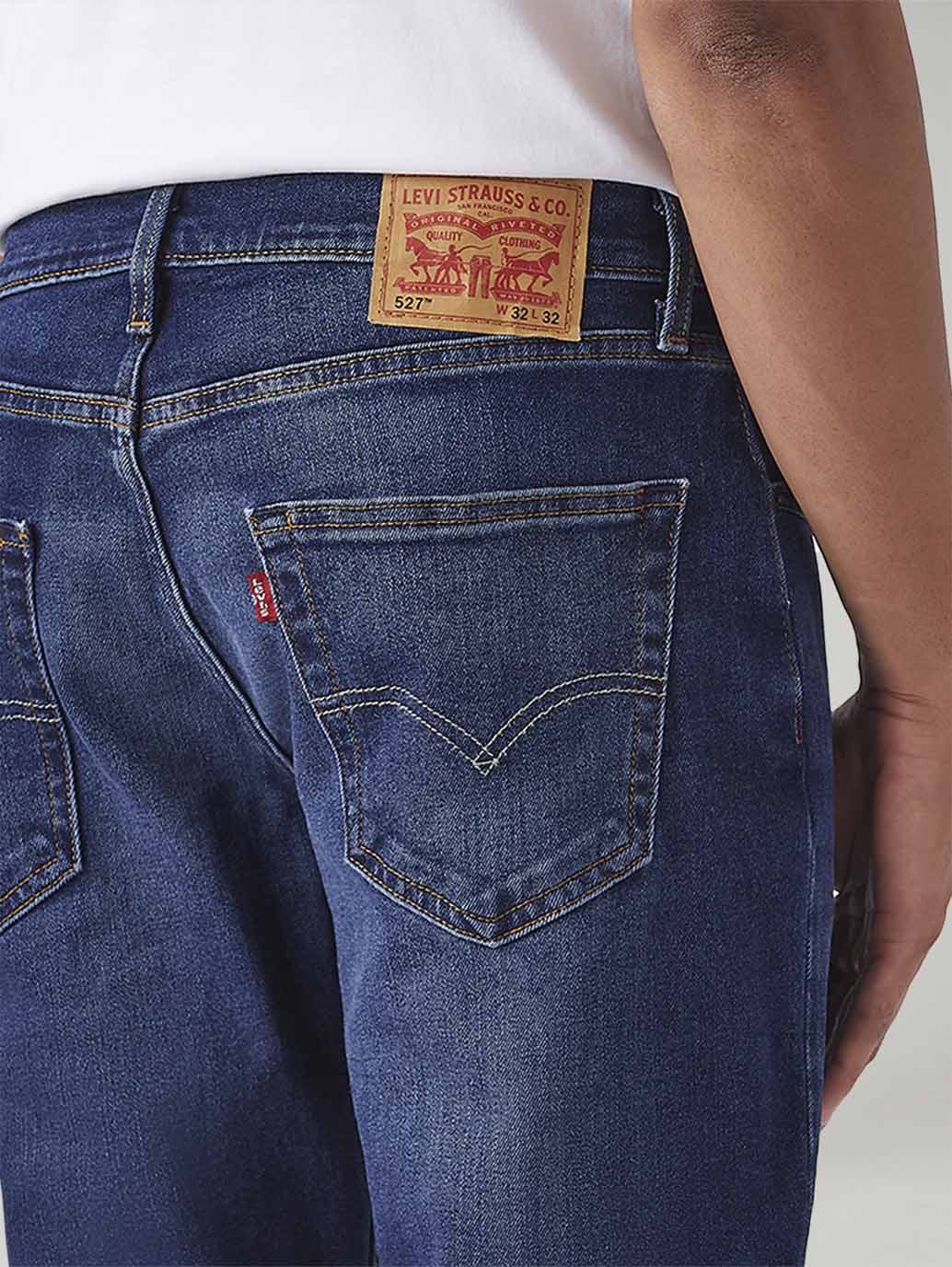 Men's 527 Dark Blue Bootcut Fit Mid Rise Jeans - 20 View