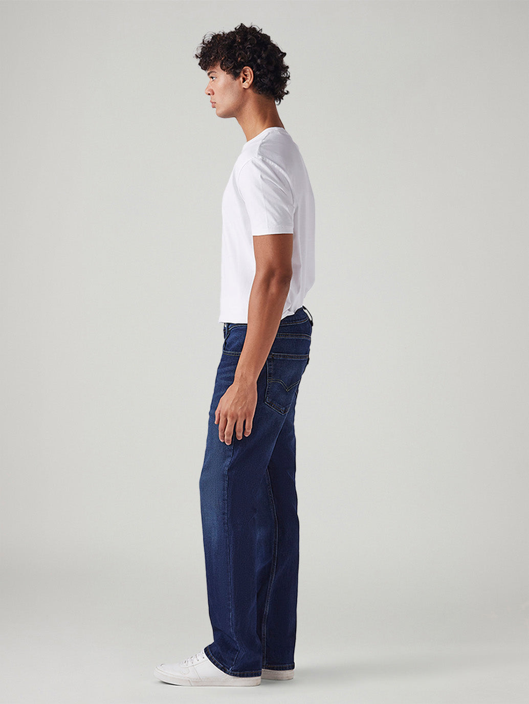 Men's 527 Dark Blue Bootcut Fit Mid Rise Jeans - Side View