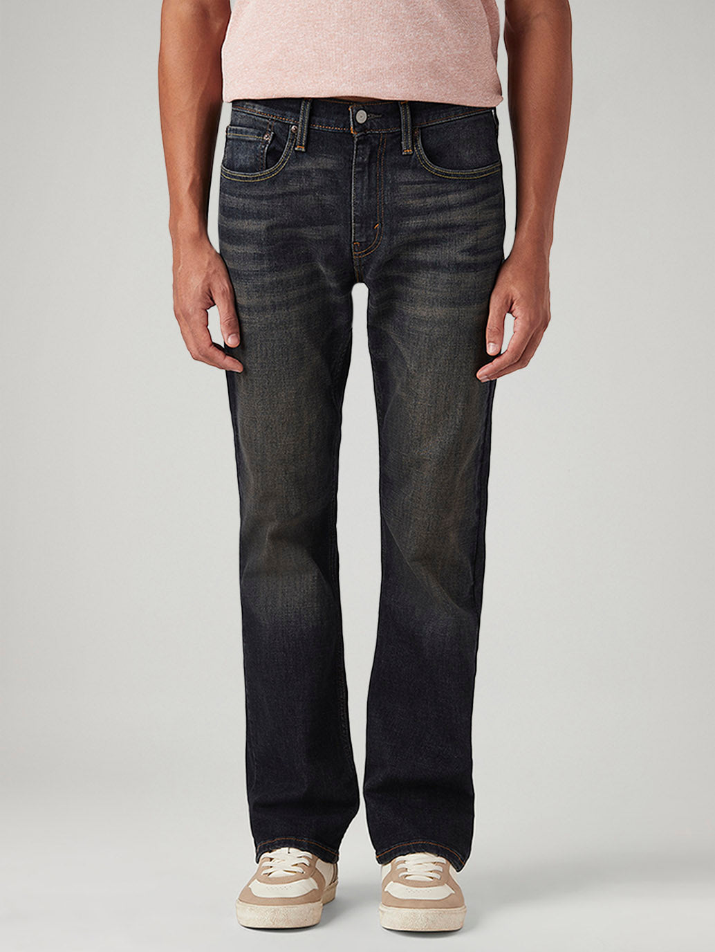 Men's 527 Dark Indigo Bootcut Fit Mid Rise Tinted Jeans - Front View