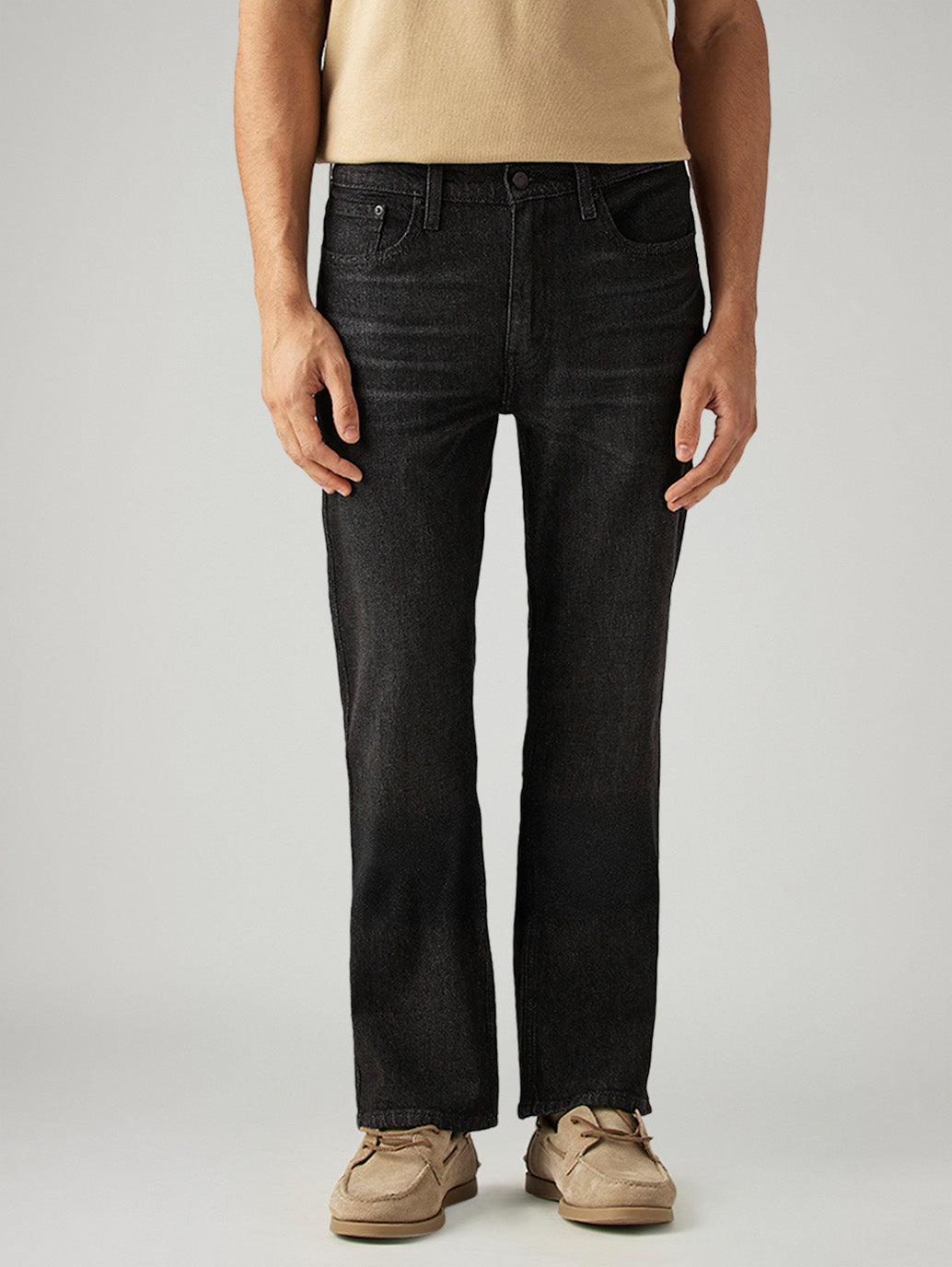 Men's 527 Charcoal Grey Bootcut Fit Mid Rise Jeans - Front View