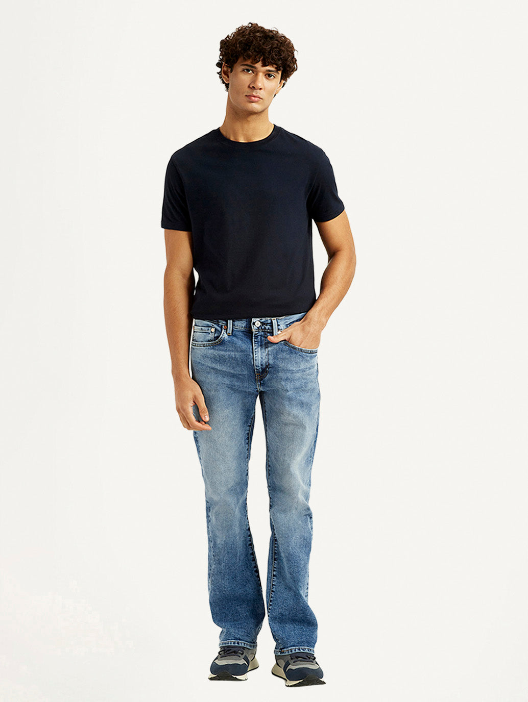 Men's 527 Blue Slim Bootcut Fit Mid Rise Jeans - Front View