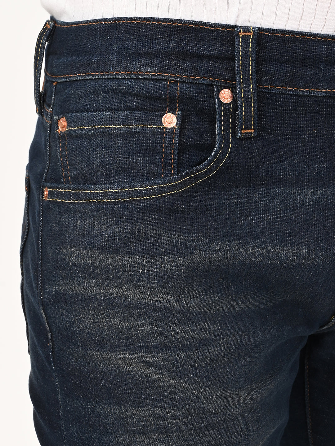 Men's 527 Dark Blue Bootcut Fit Mid Rise Jeans - detail View