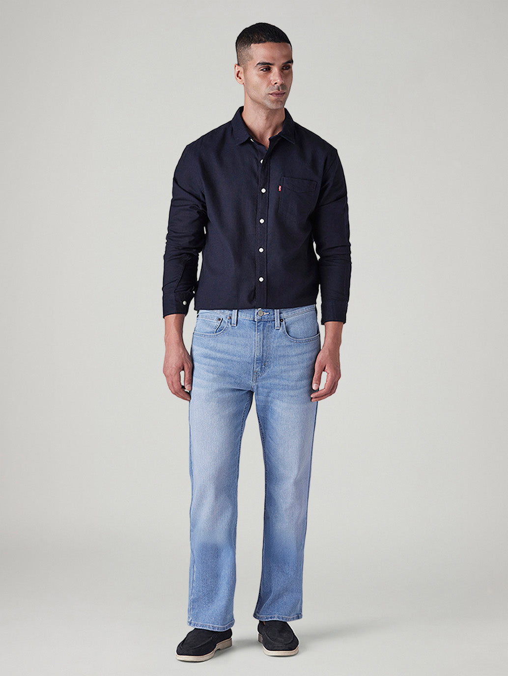 Men's 527 Light Blue Bootcut Fit Mid Rise Jeans - Front View