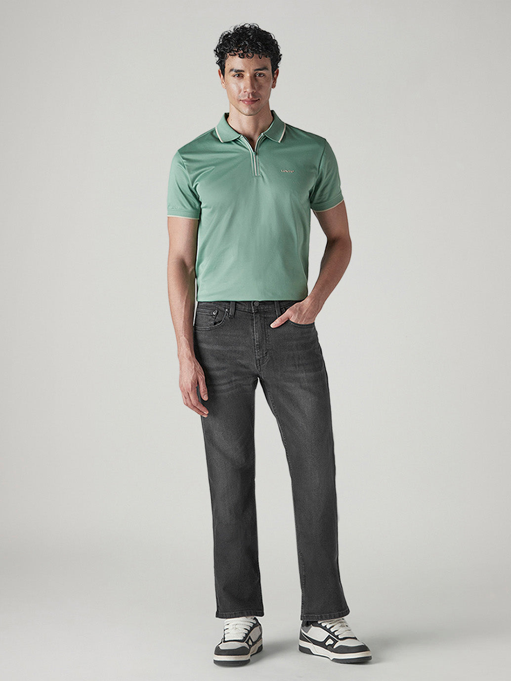 Men's 527 Charcoal Grey Bootcut Fit Mid Rise Jeans - Front View