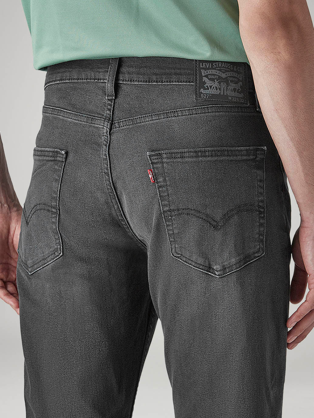 Men's 527 Charcoal Grey Bootcut Fit Mid Rise Jeans - 20 View