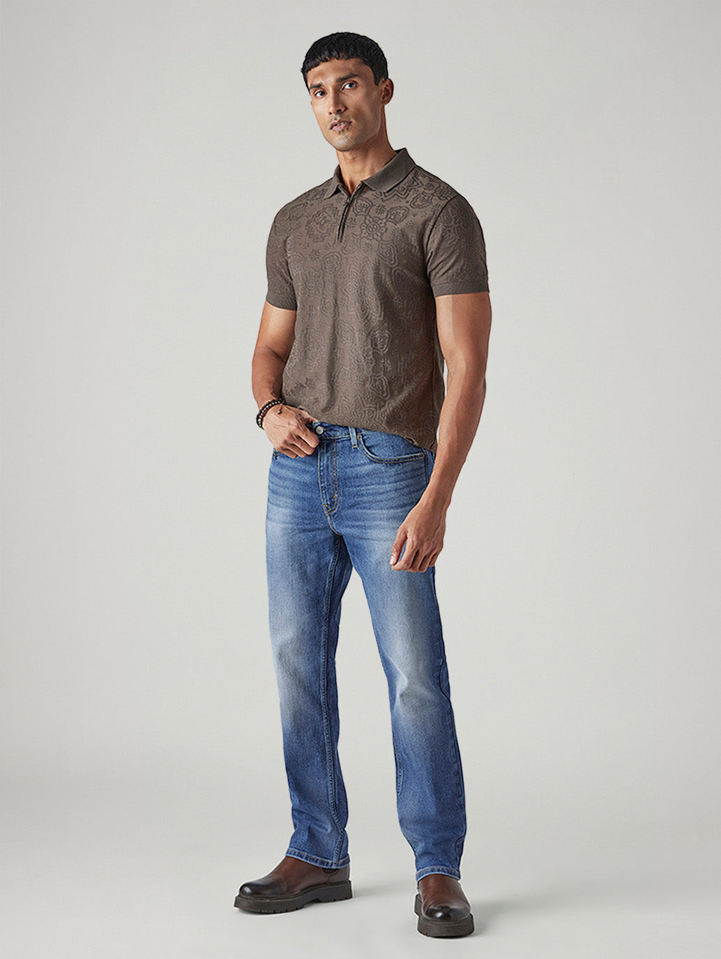 Men's 527 Blue Bootcut Fit Mid Rise Performance Jeans