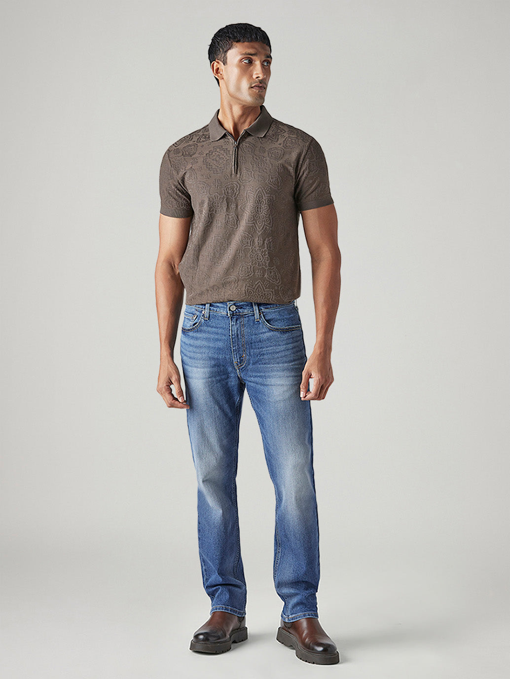 Men's 527 Blue Bootcut Fit Mid Rise Performance Jeans - Front View