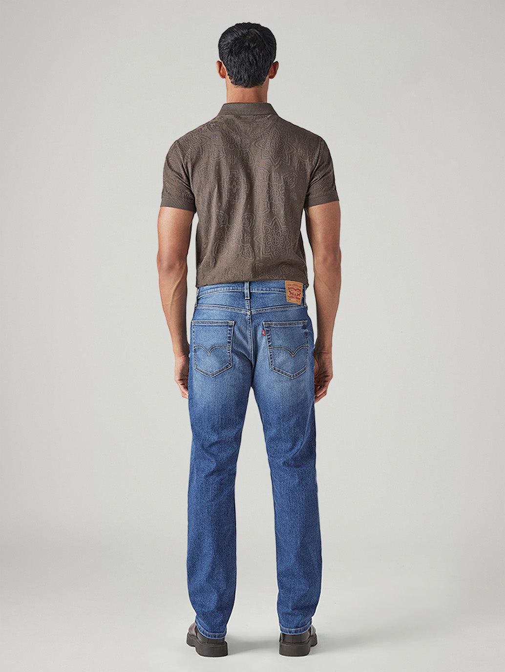 Men's 527 Blue Bootcut Fit Mid Rise Performance Jeans - Back View