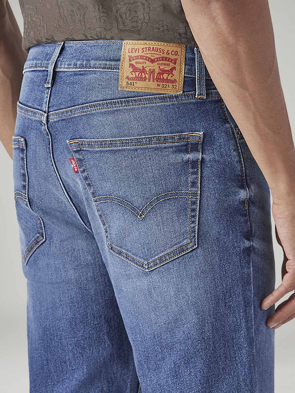 Men's 527 Blue Bootcut Fit Mid Rise Performance Jeans - Detail View