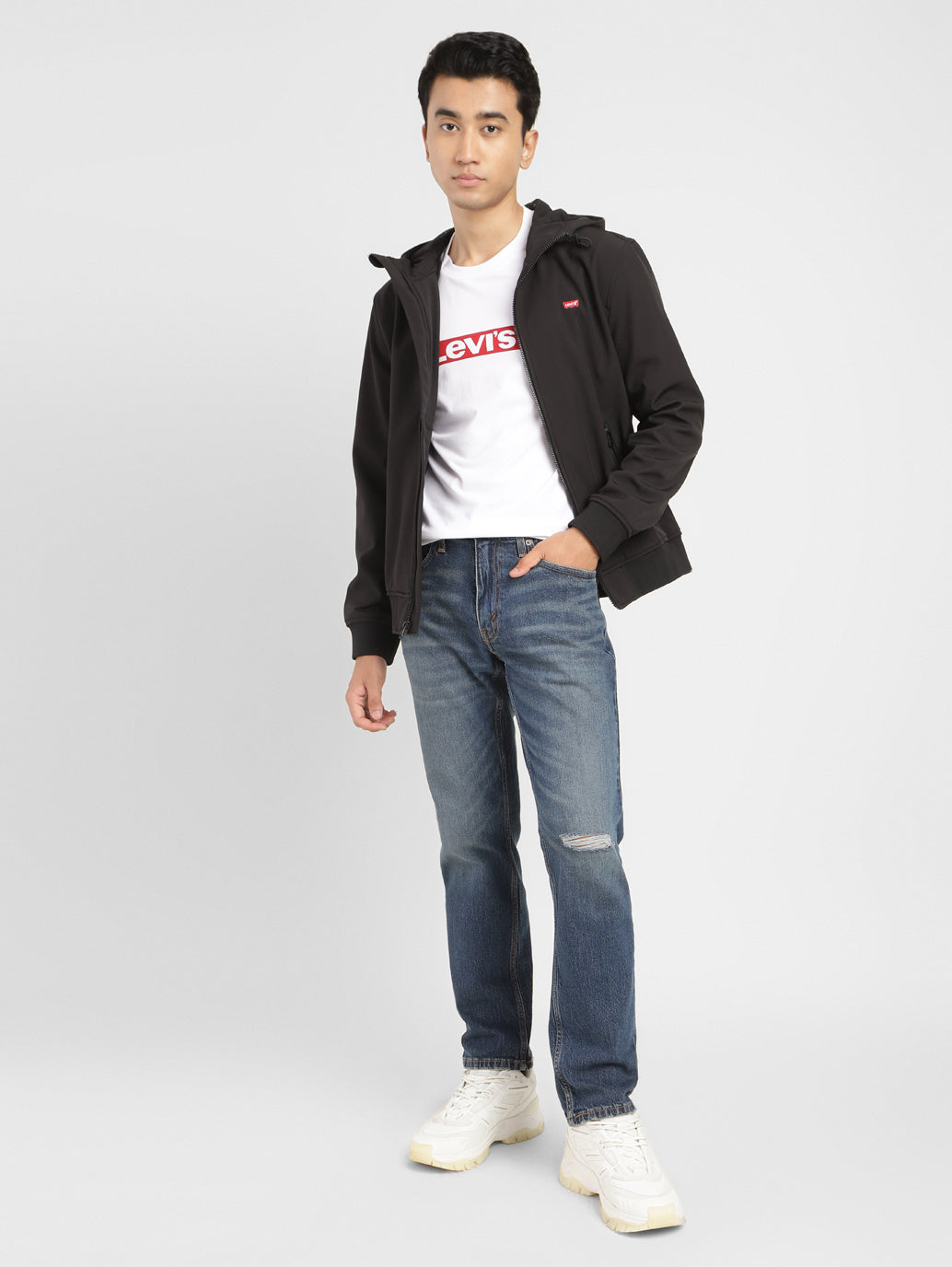 Men's 541 Blue Athletic Tapered Fit Mid Rise Jeans
