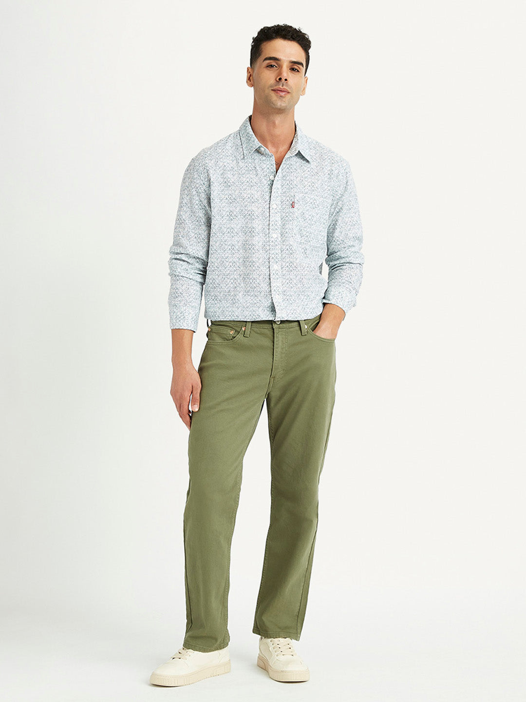 Men's 541 Olive Green Athletic Tapered Fit Mid Rise Jeans