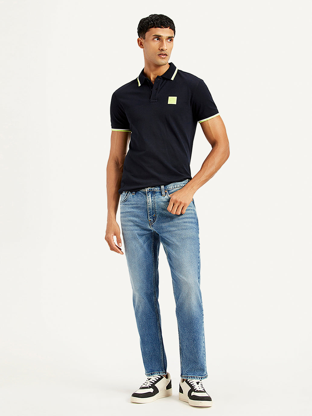 Men's 541 Blue Athletic Tapered Fit Mid Rise Jeans