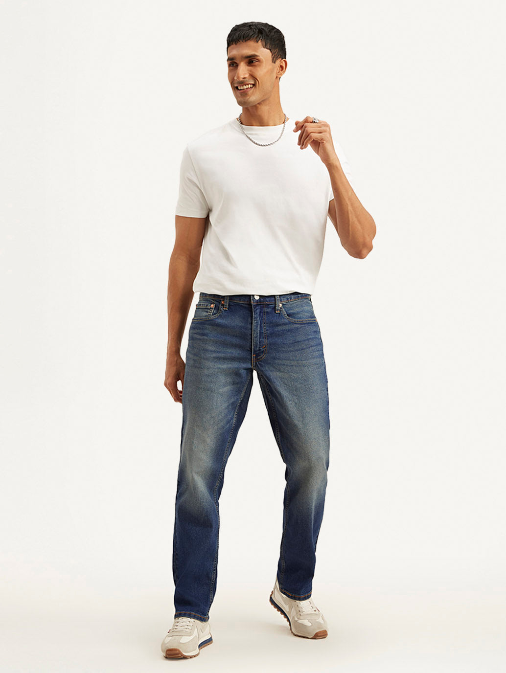 Men's 541 Blue Athletic Tapered Fit Mid Rise Jeans