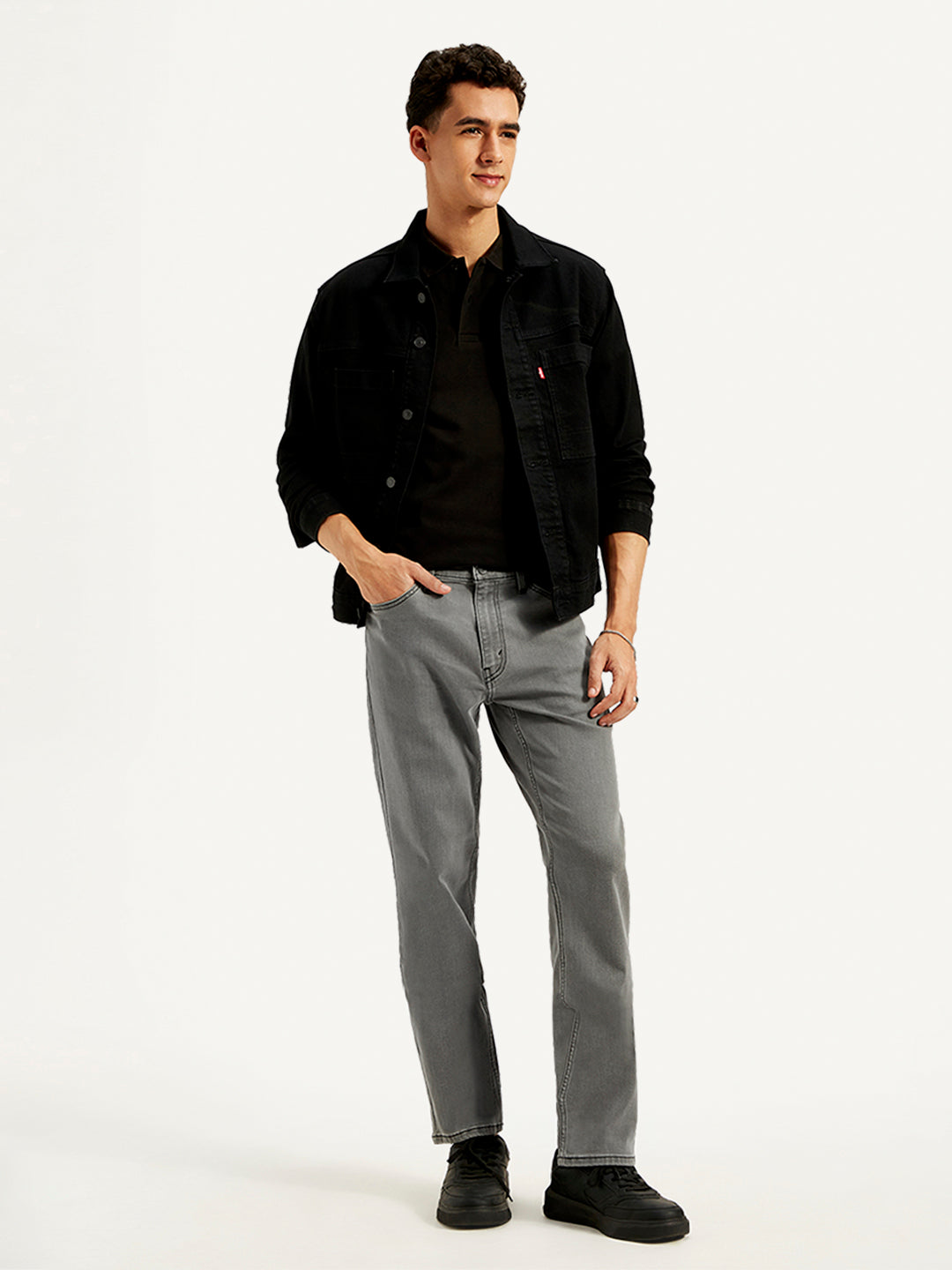 Men's 541 Grey Athletic Tapered Fit Mid Rise Jeans