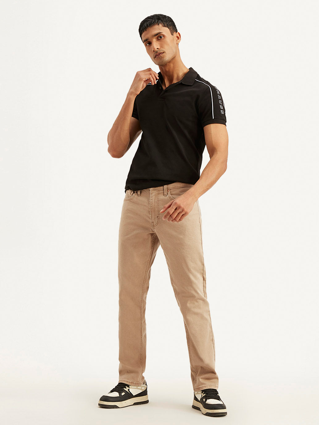 Men's 541 Beige Athletic Tapered Fit Mid Rise Jeans