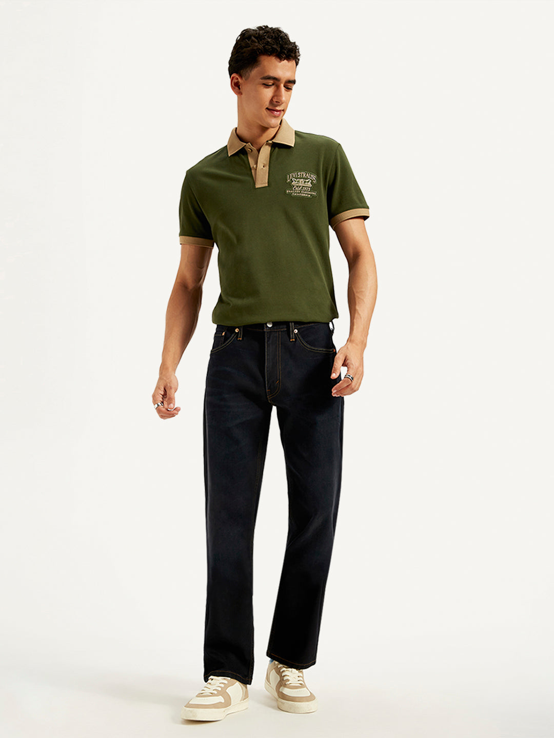 Men's 541 Navy Blue Athletic Tapered Fit Mid Rise Jeans