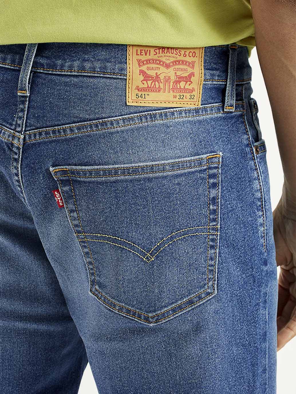 Men's 541 Indigo Athletic Tapered Fit Mid Rise Jeans - Detail View