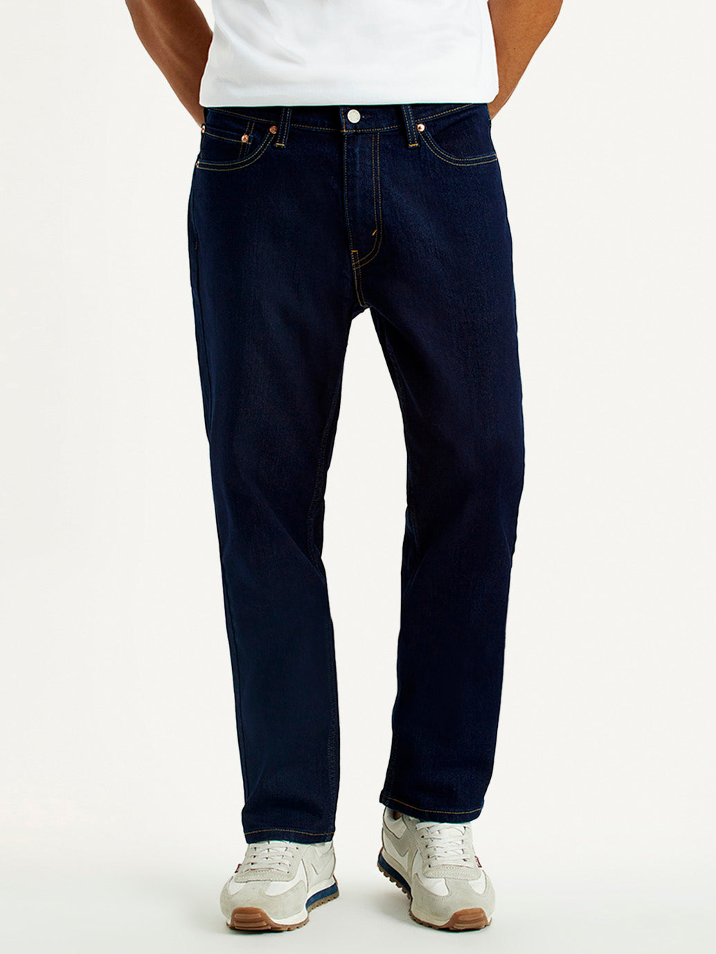Men's 541 Navy Blue Athletic Tapered Fit Mid Rise Jeans - Front View