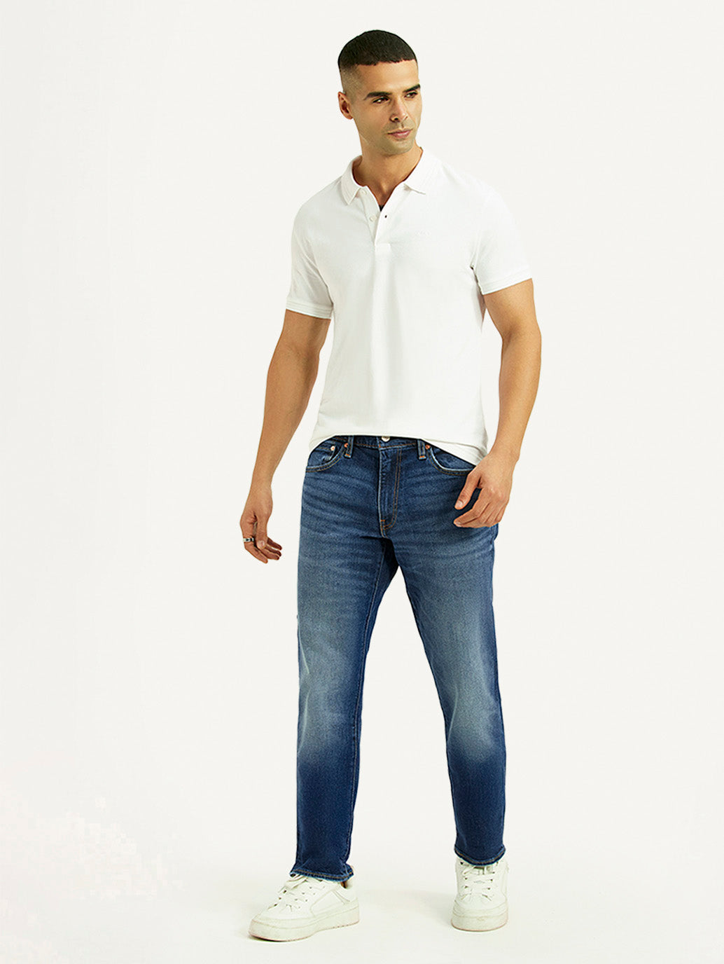 Men's 541 Blue Regular Tapered Fit Mid Rise Jeans