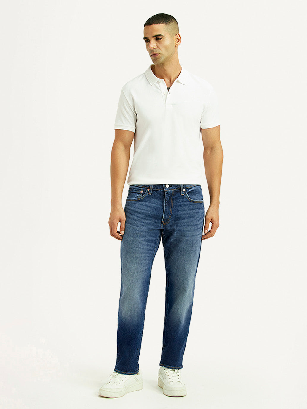 Men's 541 Blue Regular Tapered Fit Mid Rise Jeans - Front View
