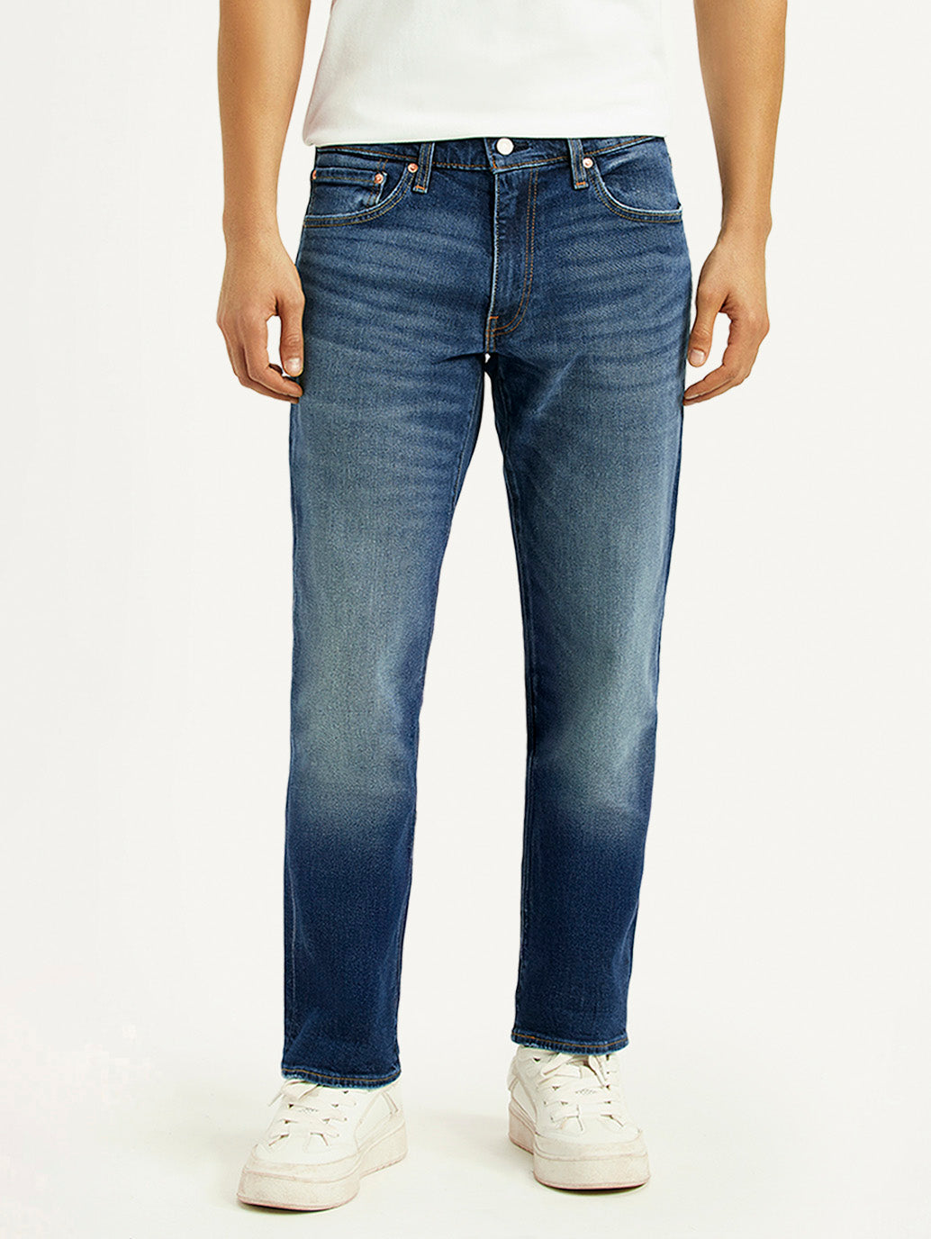 Men's 541 Blue Regular Tapered Fit Mid Rise Jeans - Front View