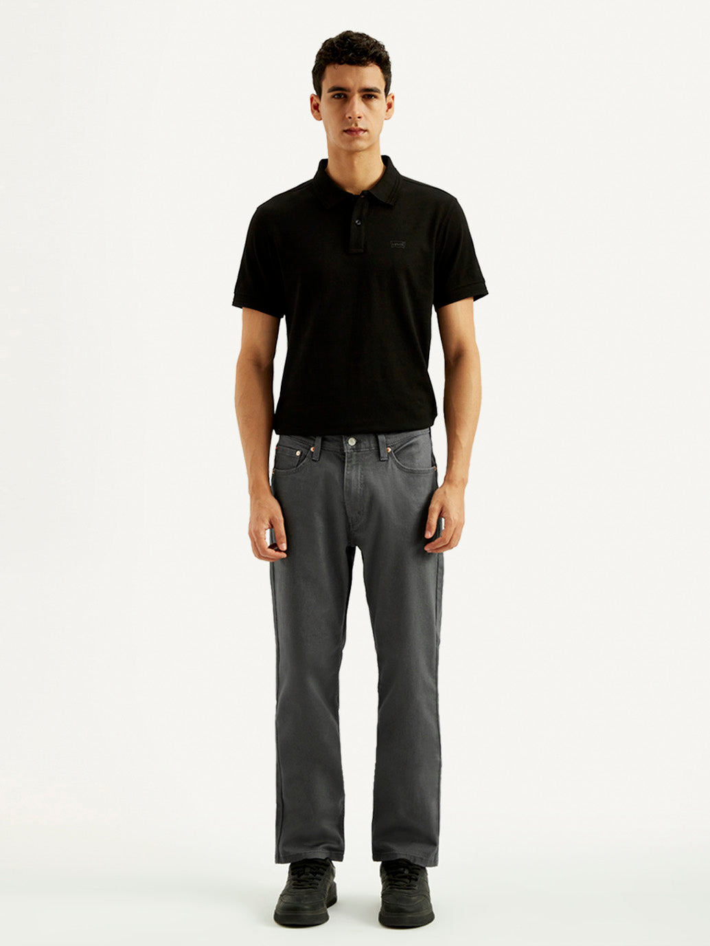 Men's 541 Charcoal Grey Overdyed Athletic Tapered Fit Mid Rise Jeans - Front View