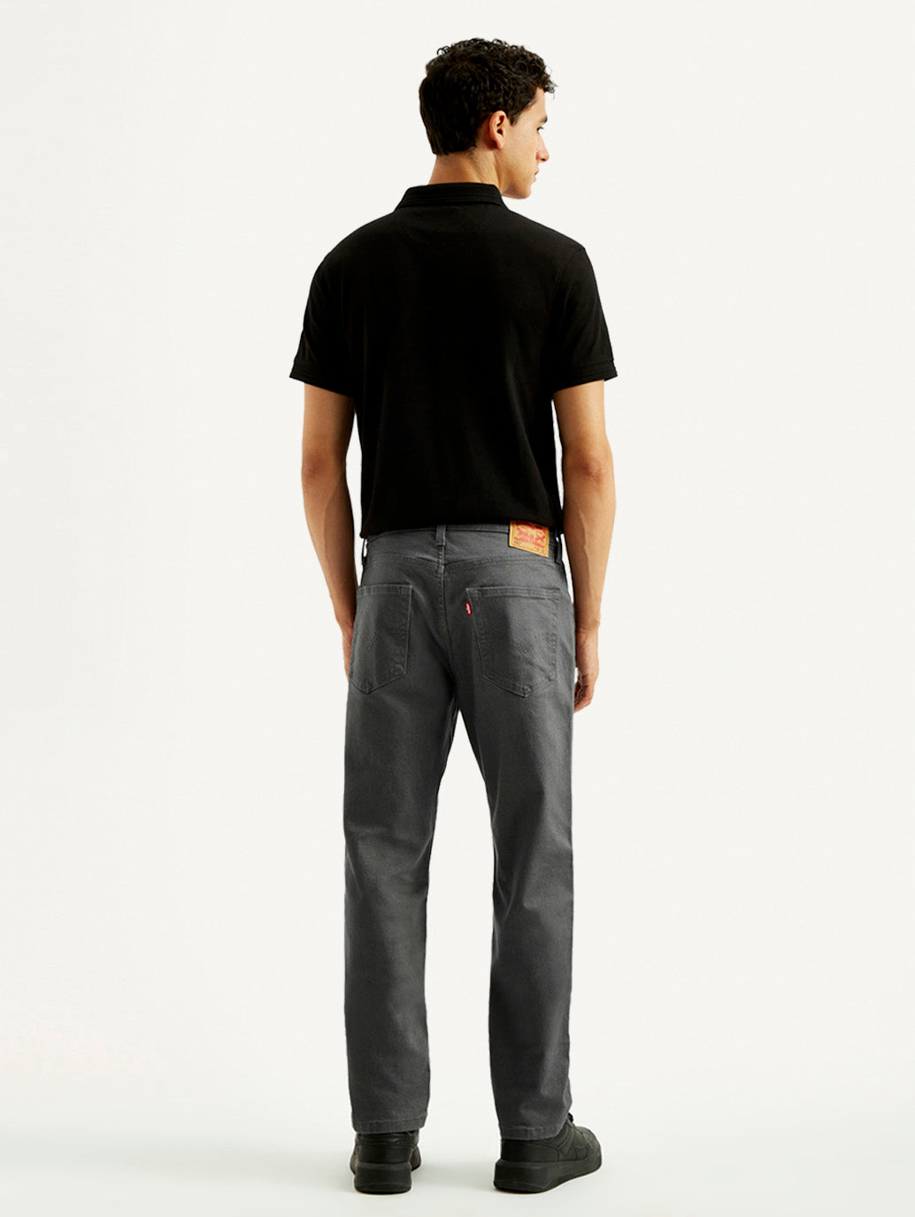 Men's 541 Charcoal Grey Overdyed Athletic Tapered Fit Mid Rise Jeans - Back View