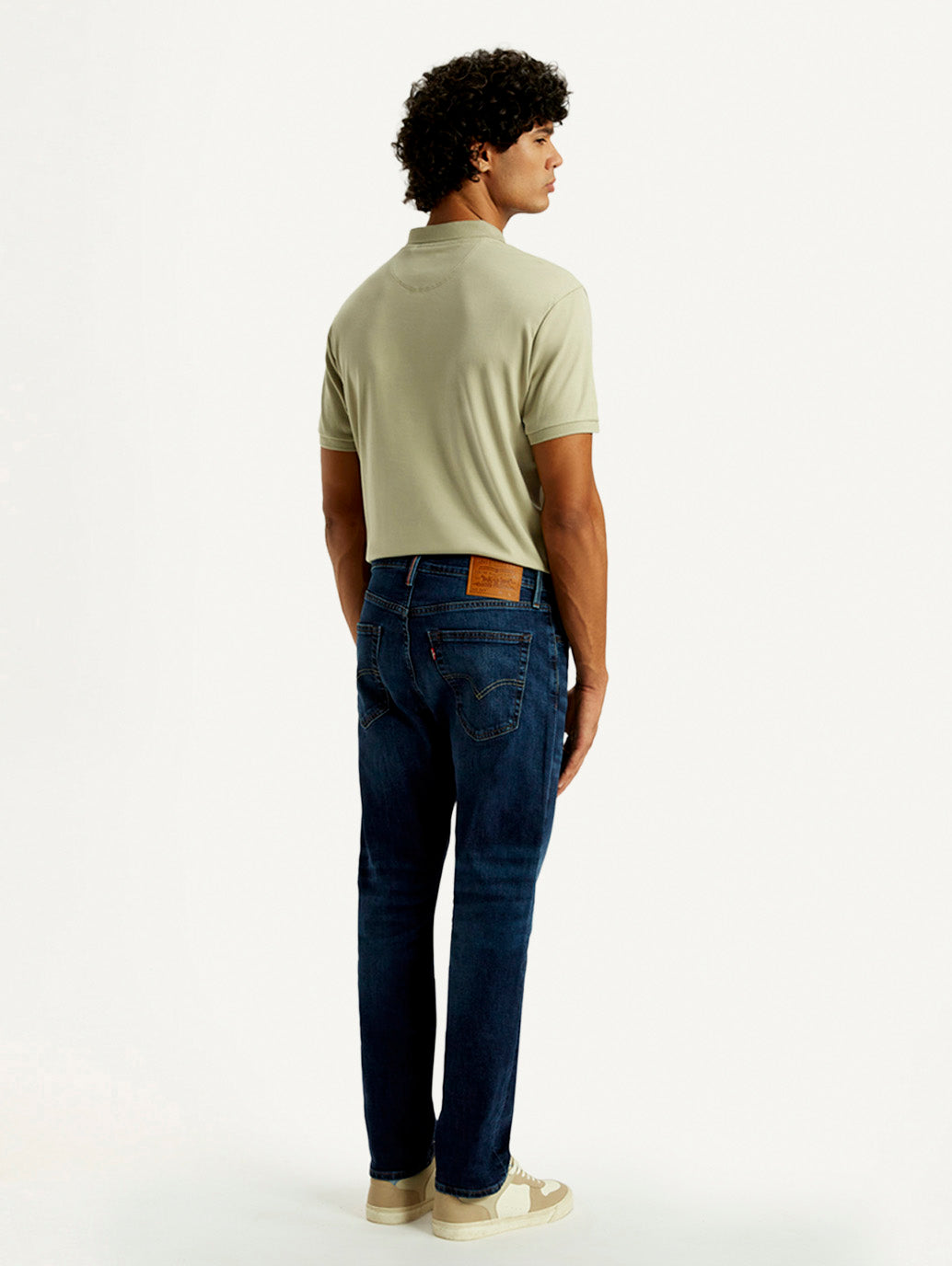 Men's 541 Med Indigo Athletic Tapered Fit Mid Rise Selvedge Jeans - Back View