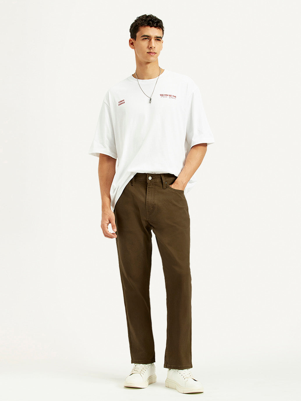 Men's 541 Brown Overdyed Athletic Tapered Fit Mid Rise Jeans
