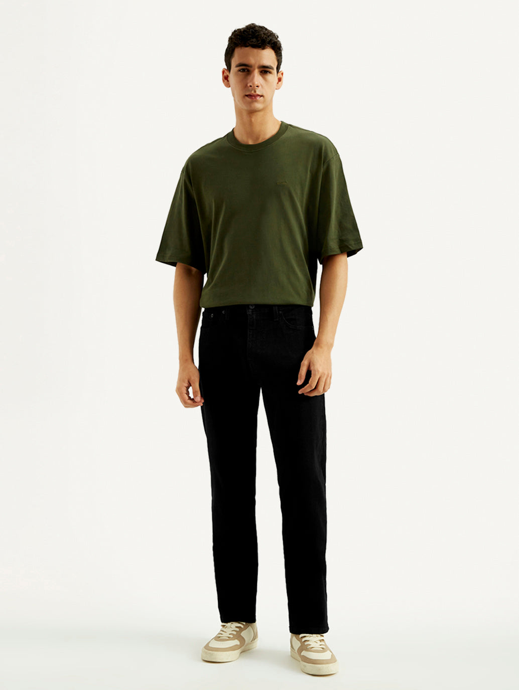 Men's 541 Black Athletic Tapered Fit Mid Rise Jeans - Front View