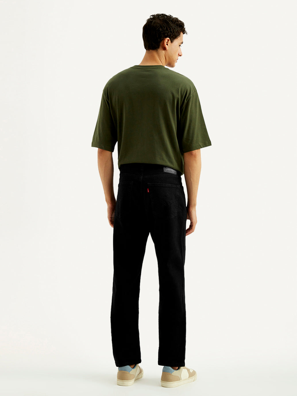 Men's 541 Black Athletic Tapered Fit Mid Rise Jeans - Back View