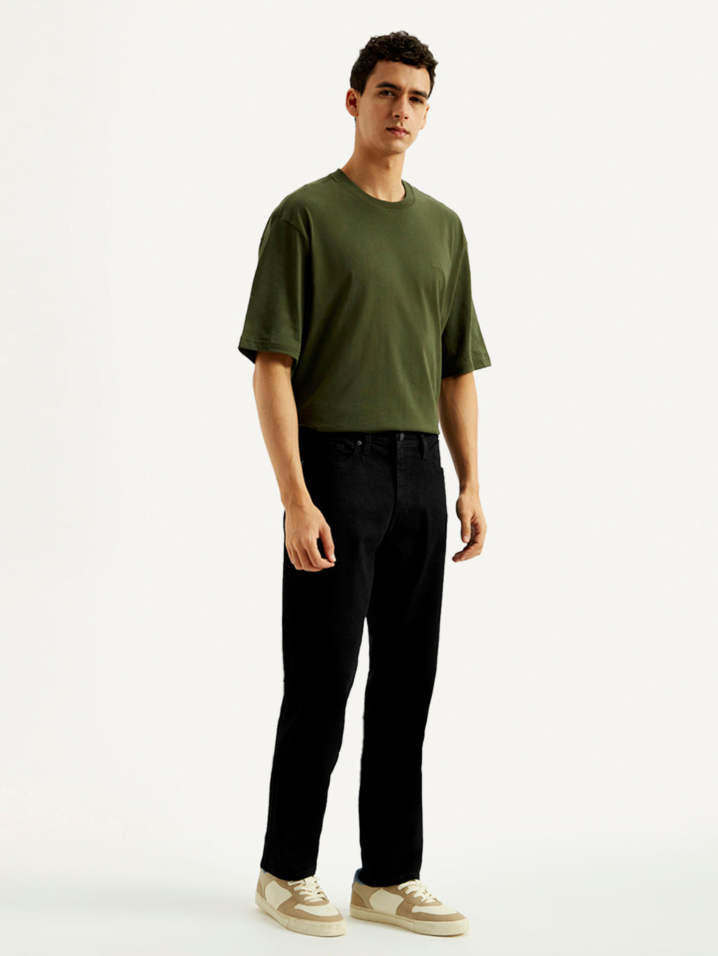 Men's 541 Black Athletic Tapered Fit Mid Rise Jeans - Side View