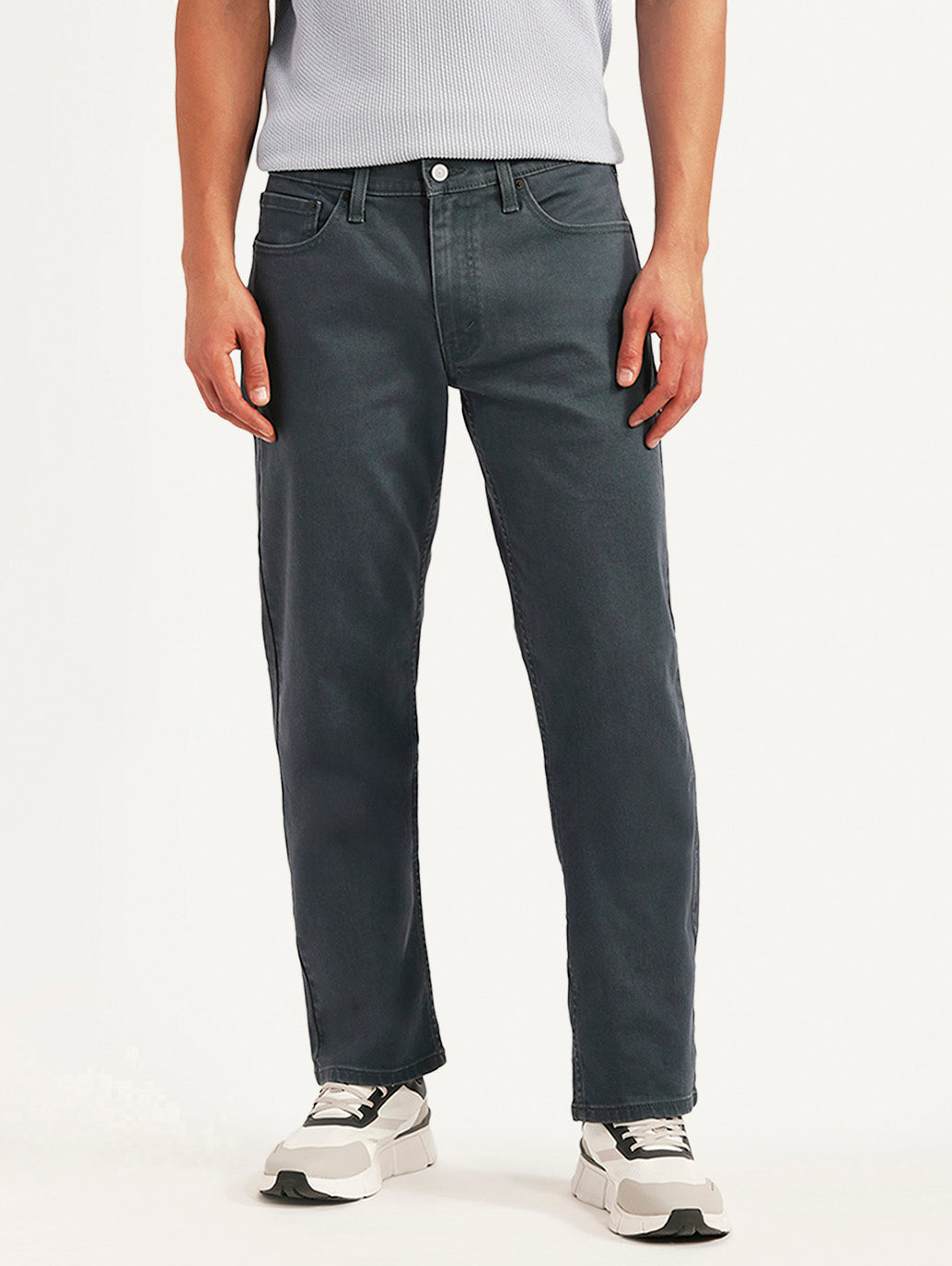Men's 541 Grey Athletic Tapered Fit Mid Rise Jeans - Front View