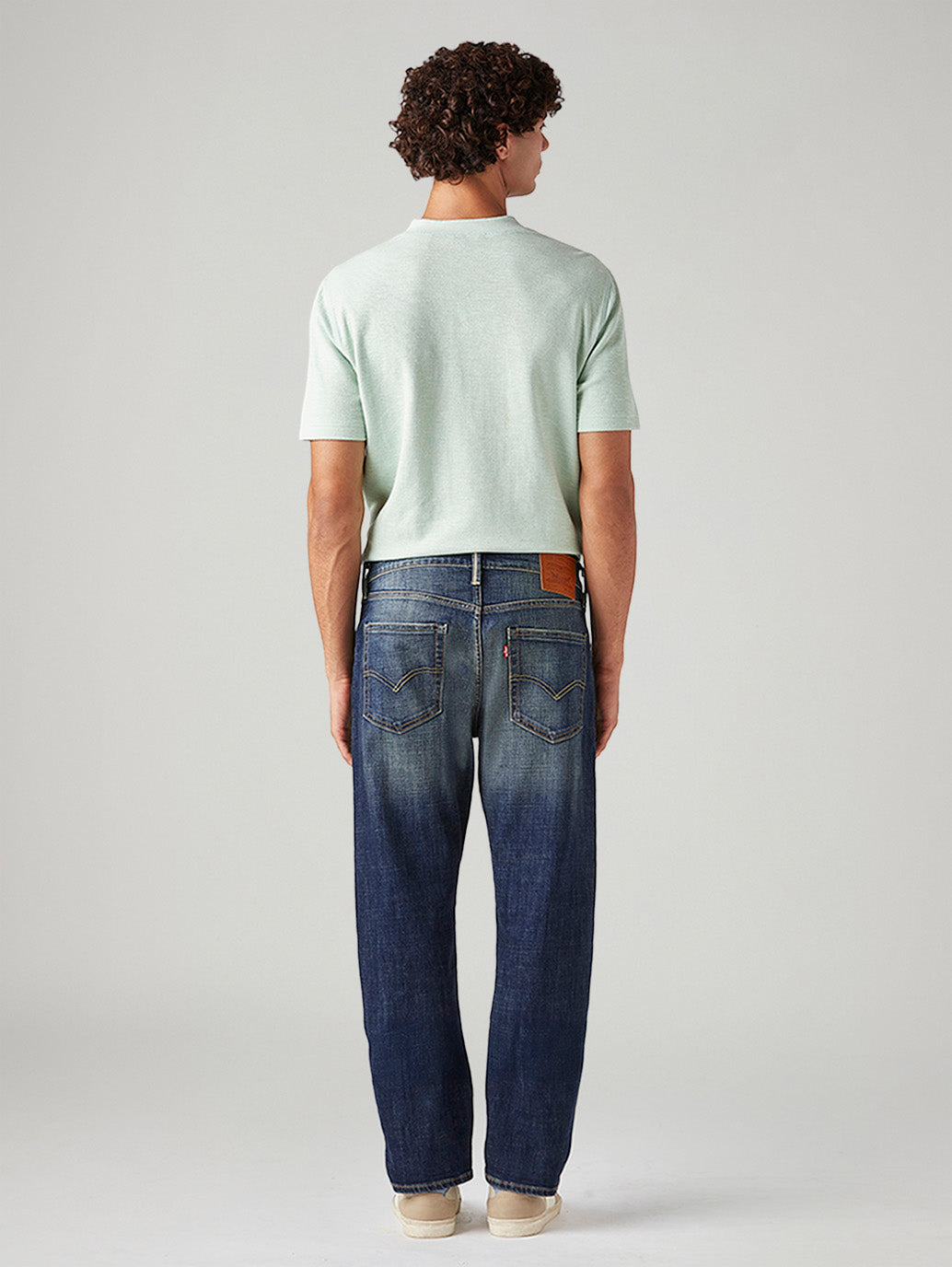 Men's 541 Dark Indigo Athletic Tapered Fit Mid Rise Selvedge Jeans - Back View