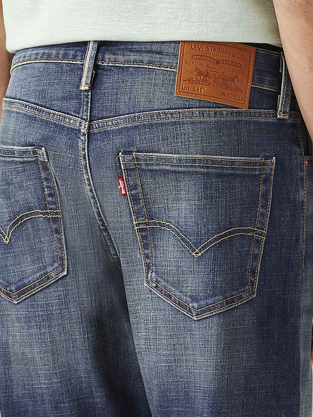 Men's 541 Dark Indigo Athletic Tapered Fit Mid Rise Selvedge Jeans - 20 View