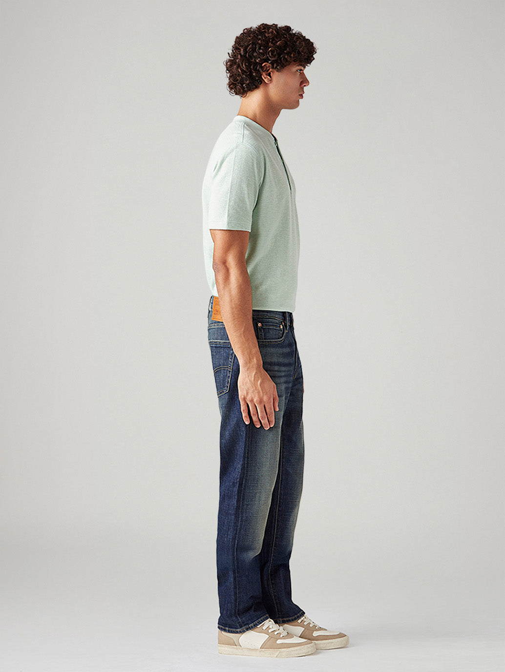 Men's 541 Dark Indigo Athletic Tapered Fit Mid Rise Selvedge Jeans - Side View