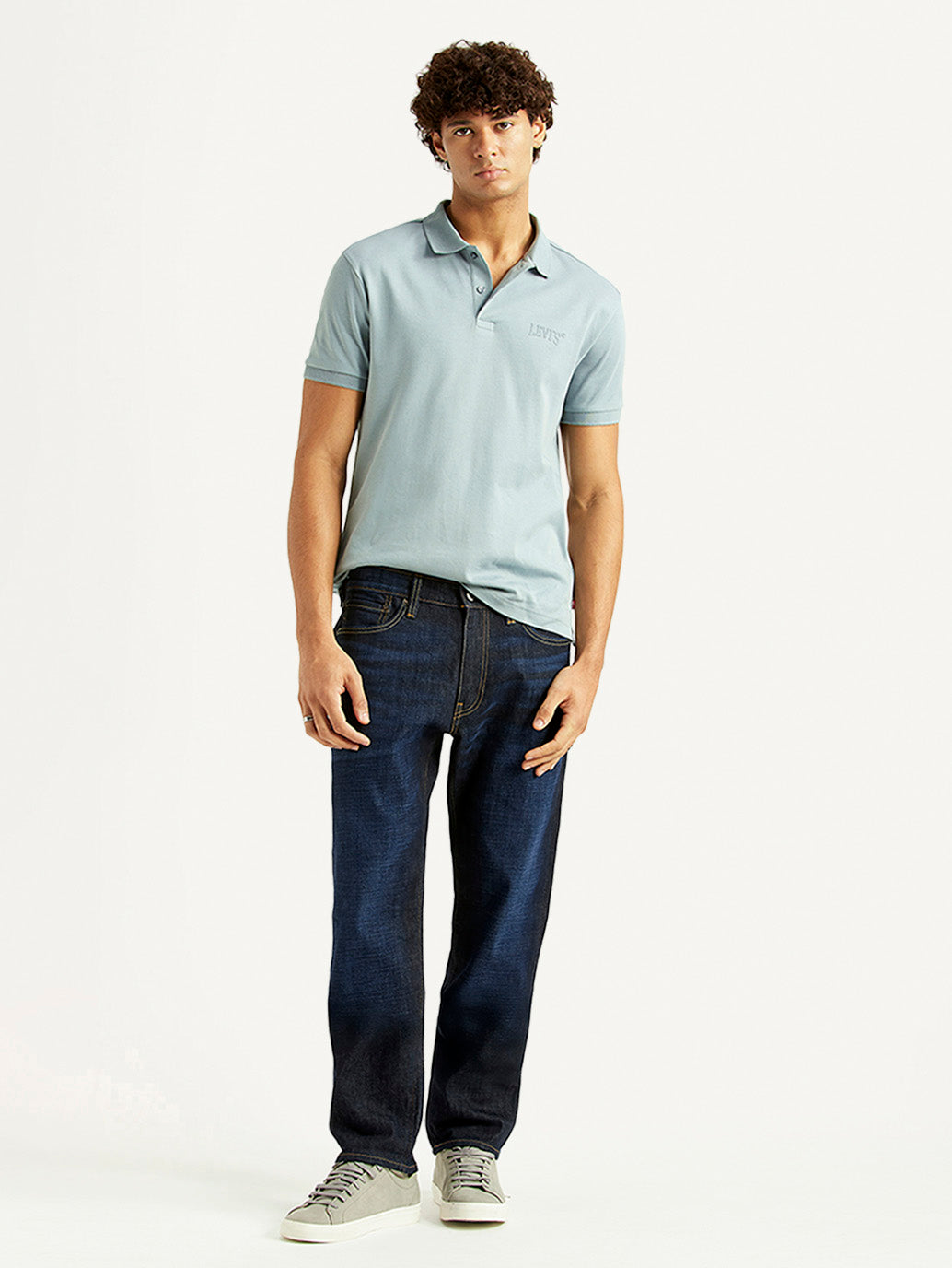 Men's 541 Navy Athletic Tapered Fit Mid Rise Selvedge Jeans