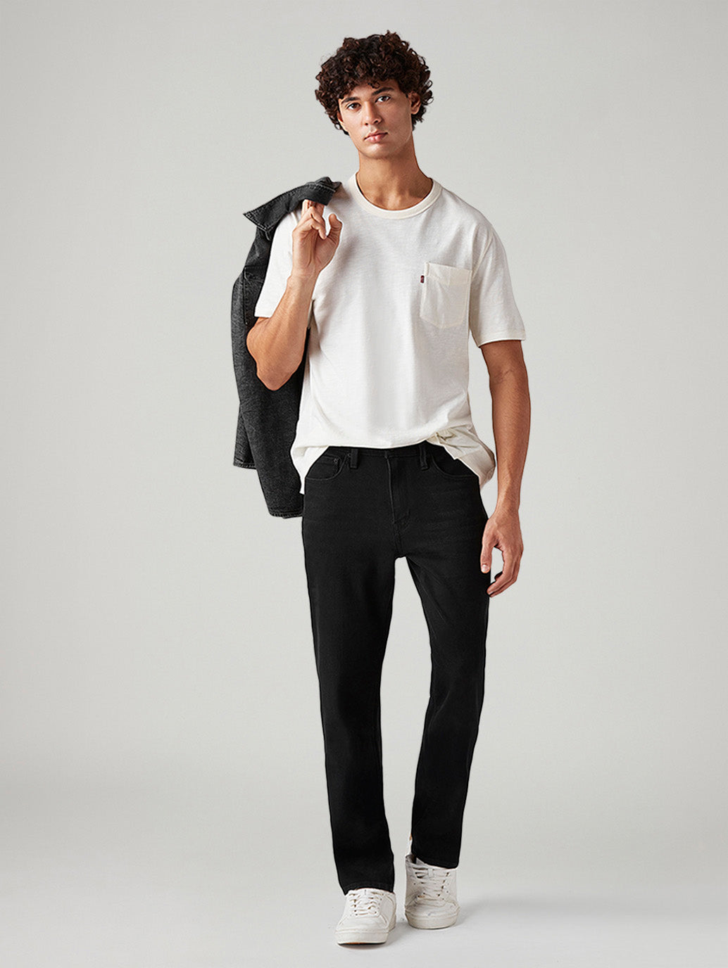 Men's 541 Black Athletic Tapered Fit Mid Rise Jeans - Styleshot View
