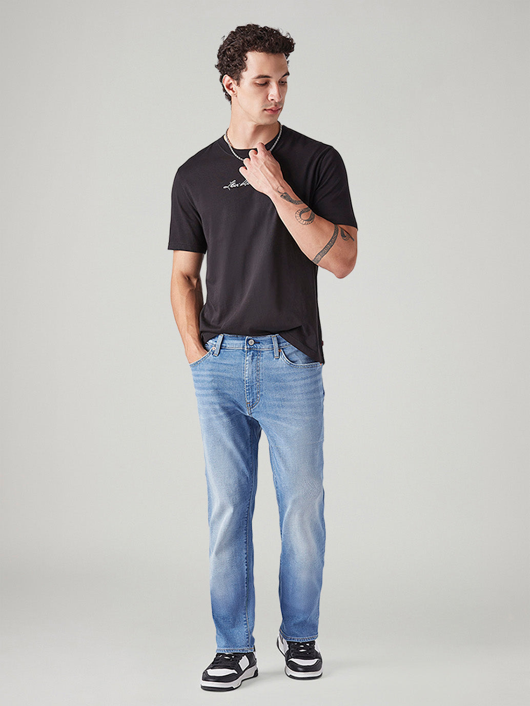 Men's 541 Light Indigo Tapered Fit Mid Rise Linen Jeans
