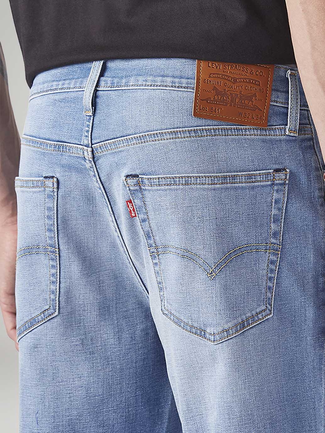Men's 541 Light Indigo Tapered Fit Mid Rise Linen Jeans - Detail View