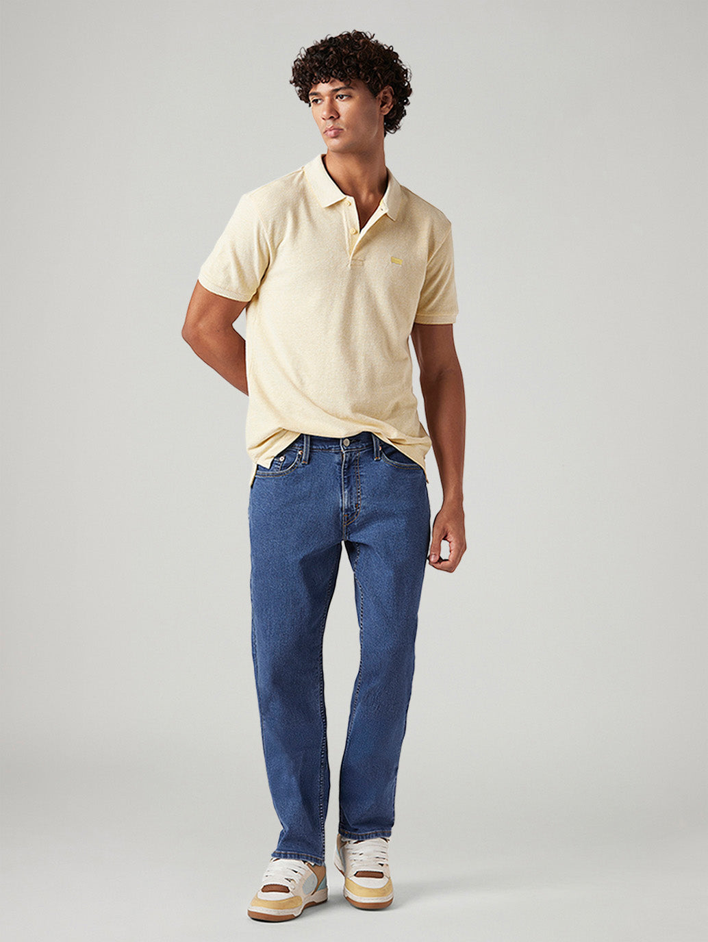 Men's 541 Dark Blue Athletic Tapered Fit Mid Rise Jeans