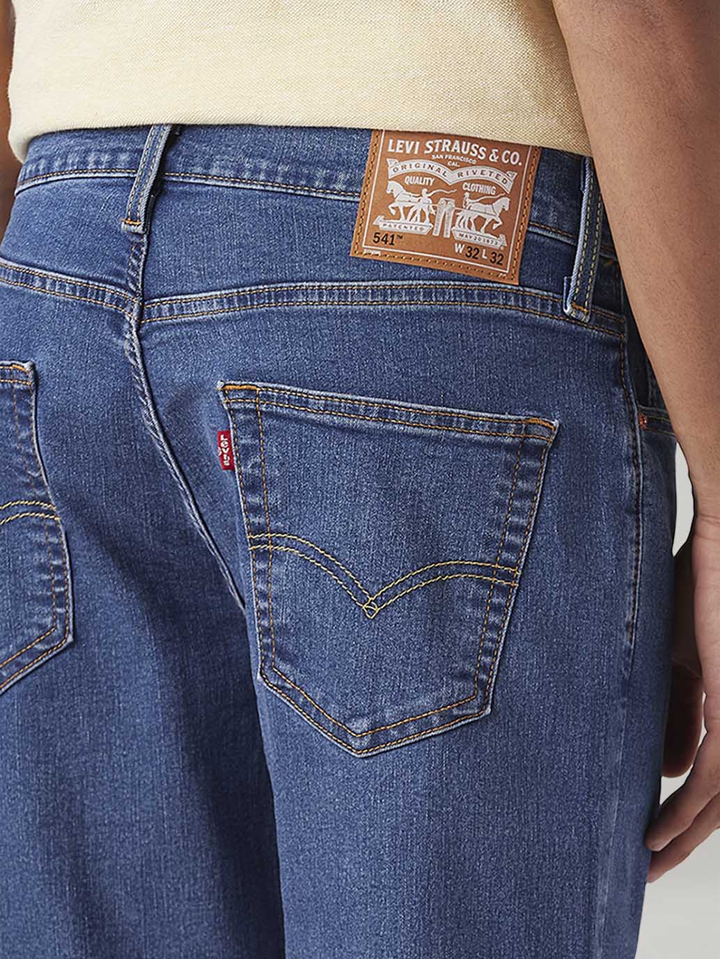 Men's 541 Dark Blue Athletic Tapered Fit Mid Rise Jeans – Levis