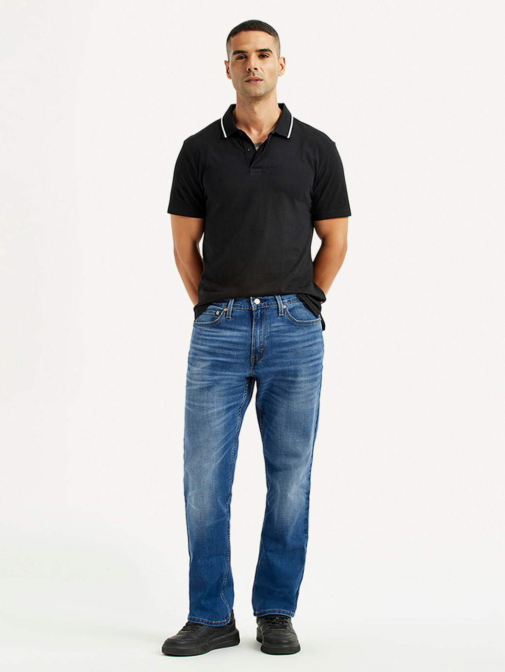 Men's 541 Blue Athletic Tapered Fit Mid Rise Jeans - Styleshot View