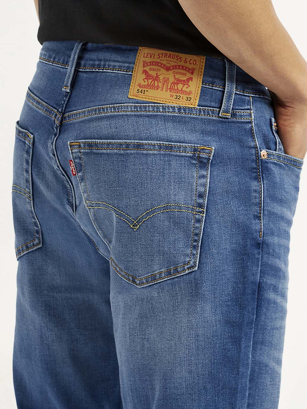 Men's 541 Blue Athletic Tapered Fit Mid Rise Jeans - Detail View