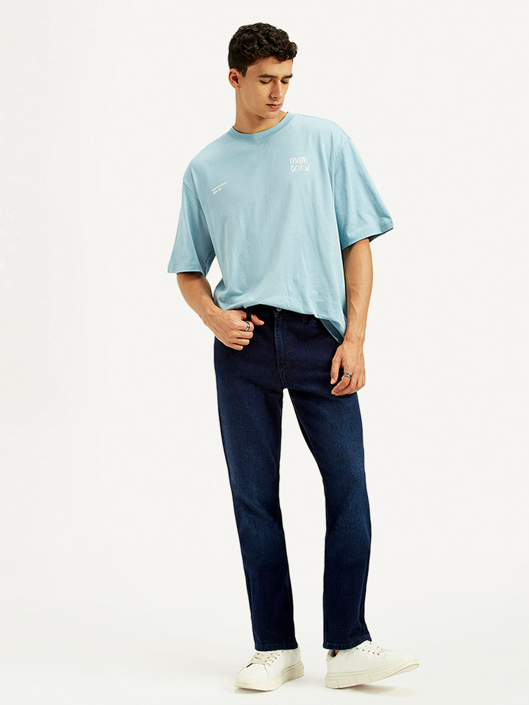 Men's 541 Dark Blue Athletic Tapered Fit Mid Rise Jeans