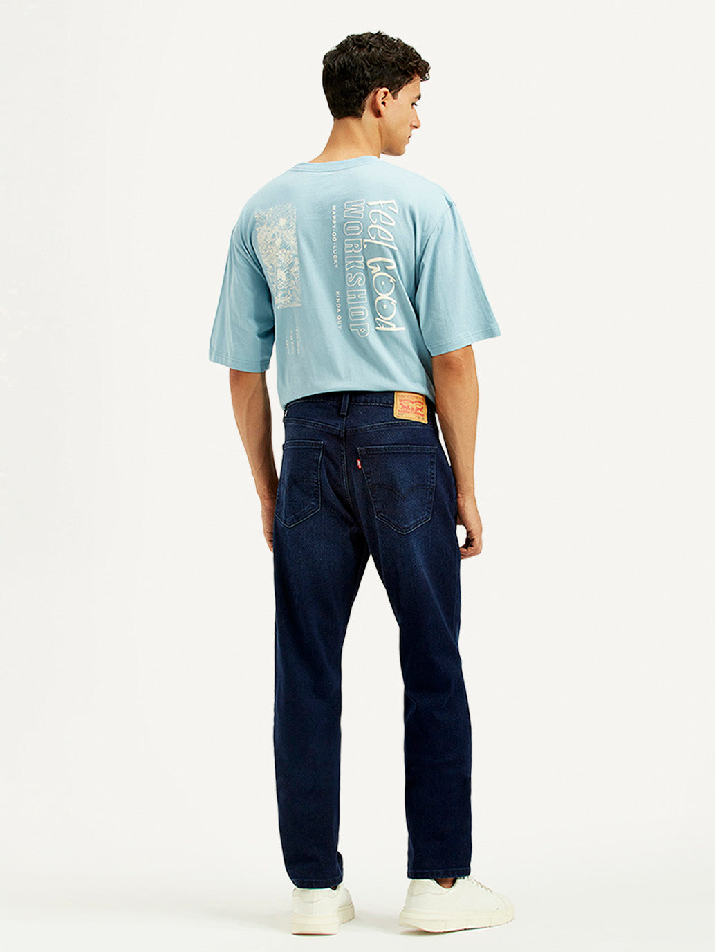 Men's 541 Dark Blue Athletic Tapered Fit Mid Rise Jeans - Back View