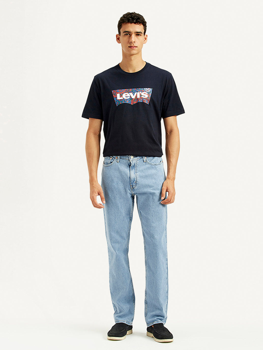 Men's 541 Light Blue Athletic Tapered Fit Mid Rise Jeans - Front View