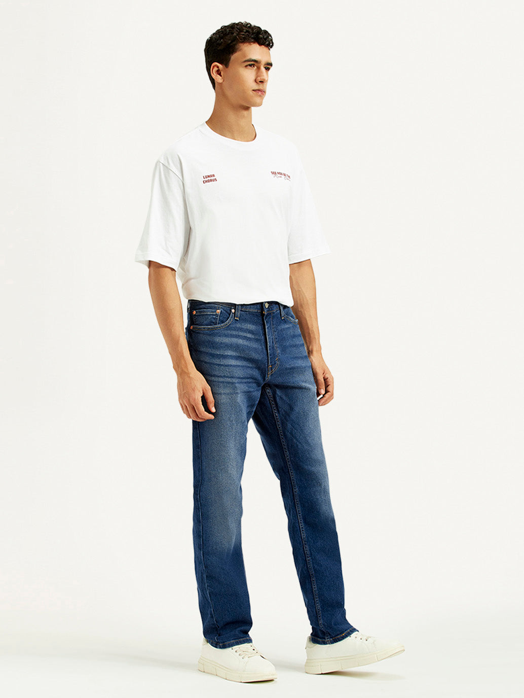 Men's 541 Blue Athletic Tapered Fit Mid Rise Jeans - Side View