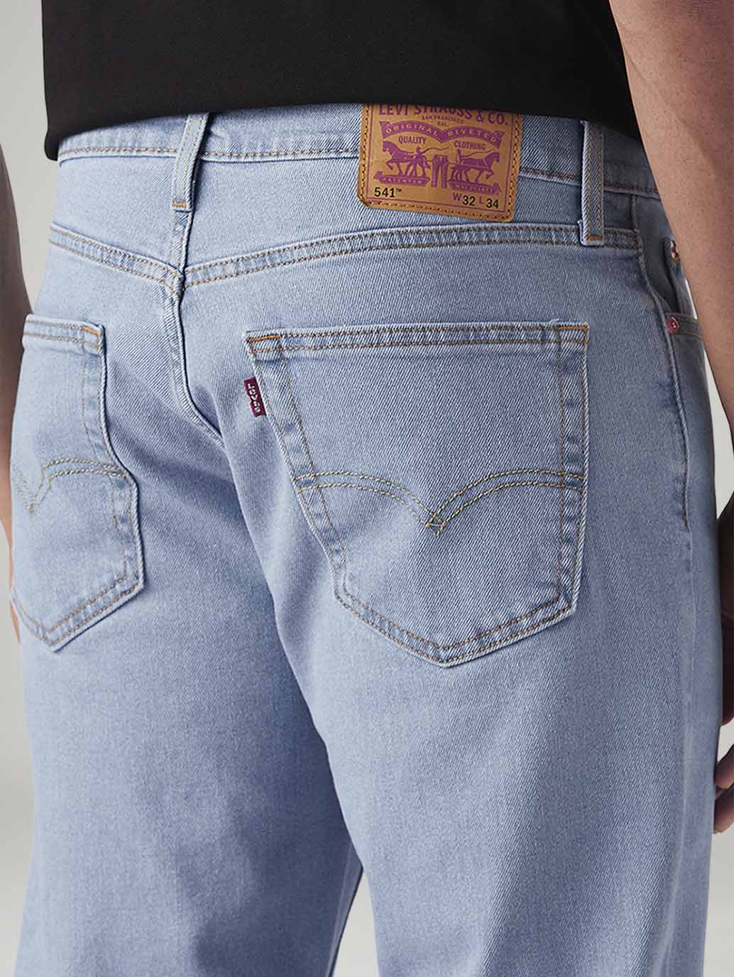 Men's 541 Light Blue Athletic Tapered Fit Mid Rise Jeans - Detail View