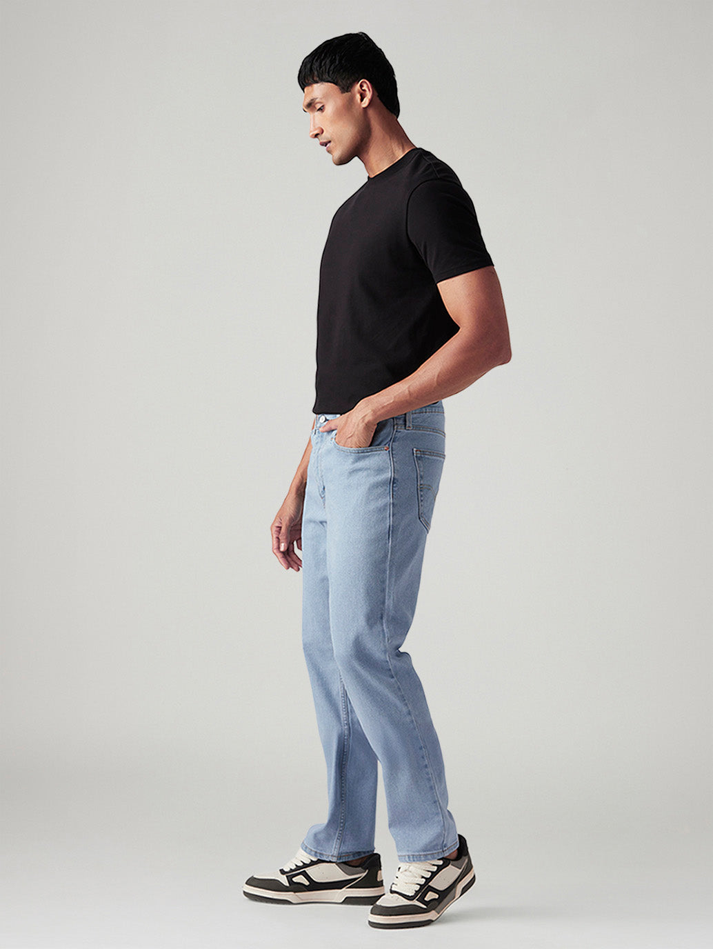 Men's 541 Light Blue Athletic Tapered Fit Mid Rise Jeans - Side View